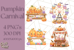 Creepy Carnival Halloween Clipart PNG with Hayride Art Product Image 1