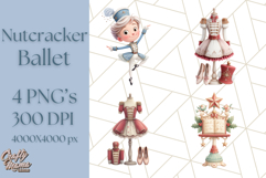Nutcracker Ballet Clipart, Holiday Ballerina PNG Art Product Image 1