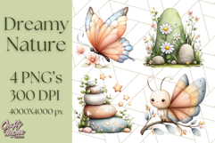 Dreamy Nature Clipart PNG, Whimsical Forest Elements Product Image 1
