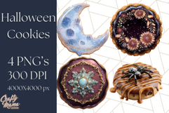 Halloween Cookie Clipart PNG, Spooky Sugar Treat Art Product Image 1