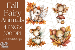 Fall Fairy Animal Clipart PNG, Woodland Creatures With Wings Product Image 1