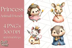 Princess Animal PNG Clipart with Crowns & Royal Accessories Product Image 1