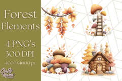 Woodland Forest Scene PNG Clipart, Fall Nature Elements Product Image 1