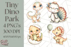 Cute Cartoon Dinosaur Clipart PNG, Prehistoric Animals PNG Product Image 1