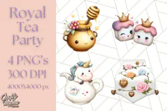 Princess Tea Party PNG Clipart with Teacups & Fancy Treats Product Image 1