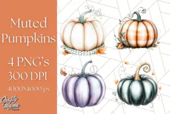 Fall Pumpkin Clipart PNG, Autumn Pumpkins, Jewel Tones Png Product Image 1