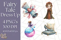 Fairy Tale Clipart PNG Magical Dress-Up Characters Product Image 1
