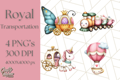 Royal Carriage &amp; Princess Vehicle PNG Clipart for Fairytales Product Image 1