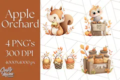 Woodland Apple Orchard Festival PNG Fall Clipart Product Image 1
