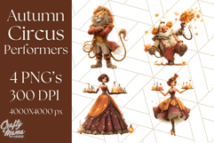 Autumn Circus Performers Clipart Vintage Characters PNG Product Image 1