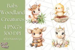 Woodland Nursery Baby Animals And Fantasy Forest PNG Clipart Product Image 1