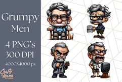 Grumpy Old Man PNG Clipart, Funny Father’s Day Graphics Product Image 1