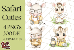 Safari Baby Animal Clipart PNG, Jungle Outfits Baby Animals Product Image 1