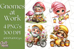 Gnomes at Work Clipart PNG, Cute Gnomes PNG Illustration Product Image 1