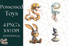 Possessed Toys Clipart PNG Haunted Doll Characters Product Image 1