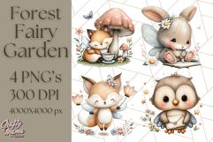 Forest Fairy Garden Creatures PNG, Whimsical Woodland Art Product Image 1