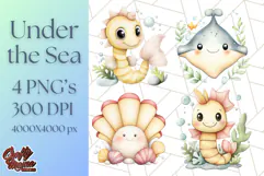 Under the Sea Nursery Clipart, Ocean Animals PNG Product Image 1