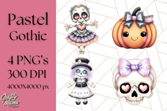 Pastel Goth Halloween PNG Clipart, Creepy Cute Art Product Image 1