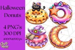 Halloween Donut Clipart PNG, Cute Spooky Doughnut Art Product Image 1