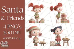 Santa Claus Clipart, North Pole Holiday PNG Graphics Product Image 1
