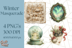 Winter Animal Masquerade Clipart PNG Woodland Animals Product Image 1