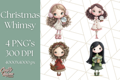 Christmas Whimsy Clipart, Holiday Kids PNG Graphics Product Image 1