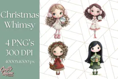 Christmas Whimsy Clipart, Holiday Kids PNG Graphics Product Image 1