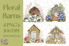 Vintage Cottagecore Barn PNG Clipart, Farmhouse Style Product Image 1