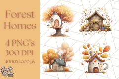 Autumn Treehouse &amp; Woodland Cabin PNG Clipart Product Image 1