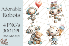 Robot Clipart, Soft Realistic Full Body Robot PNG Images Product Image 1
