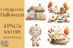 Cottagecore Halloween Clipart Cozy PNG, Autumn Fall Png Product Image 1
