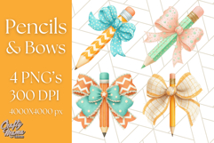 Chubby Pencil With Bows PNG Clipart, Cute School Supply Png Product Image 1
