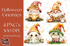 Spooky Cute Halloween Gnome PNG Clipart, Witch Ghost Bat Product Image 1