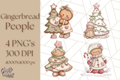 Gingerbread People Clipart, Cute Cookie PNG Illustrations Product Image 1