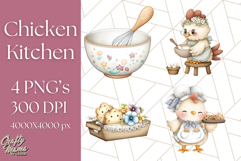 Cottagecore Kitchen Chicken Clipart PNG, Fairytale Style Product Image 1