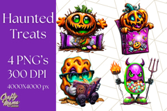 Haunted Treats Clipart PNG, Halloween Candy Art Product Image 1