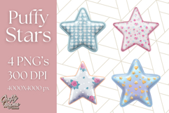 Cute Puffy Star Clipart PNG, 3D Glossy Pastel Stars Clip Art Product Image 1