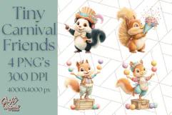 Tiny Carnival Friends Clipart PNG, Animal Fair Festival Product Image 1