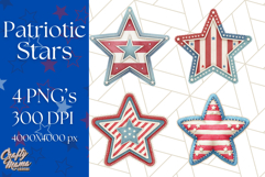 Patriotic Star Clipart PNG, Stars 4th of July PNG Graphic Product Image 1
