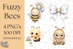 Adorable Bee Clipart PNG, Cute Bees and Accessories PNG Product Image 1