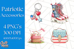 Patriotic Accessories Clipart PNG for 4th of July Product Image 1
