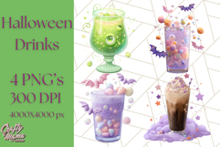 Halloween Drink Clipart PNG, Spooky Cute Beverage Art Product Image 1