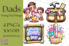 Father's Day Clipart PNG, Funny Dad Cartoon Clip Art Product Image 1