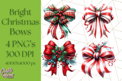 Bright Shiny Christmas Bows PNG Clipart, Winter Holiday Png Product Image 1