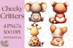 Cute Back View Sitting Animal Clipart PNG From Behind Product Image 1