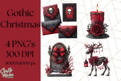 Gothic Christmas Clipart Dark Holiday PNG, Dark Christmas Product Image 1