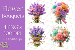 Pastel Flower Bouquet PNG Clipart, Elegant Floral Art Product Image 1