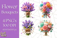 Pastel Flower Bouquet PNG Clipart, Elegant Floral Art Product Image 1