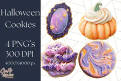 Halloween Cookie Clipart PNG, Spooky Sugar Treat Art Product Image 1