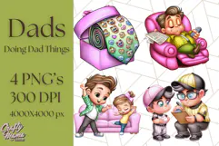 Father's Day Clipart PNG, Funny Dad Cartoon Clip Art Product Image 1